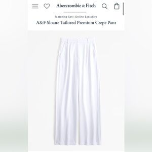 Abercrombie Sloane Tailored Premium Crepe Pant in White